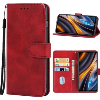 Pouzdro na mobilní telefon TT-TopTechnology Kožené pouzdro Poco X4 GT červené, red materiál syntetická kůže, řada CLASSIC magnetic