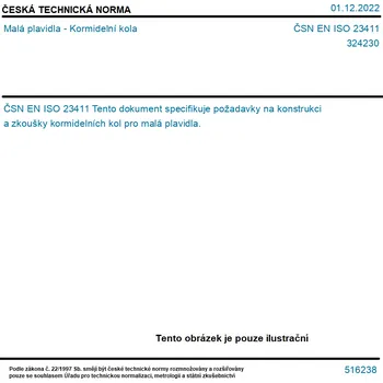ČSN EN ISO 23411 - Malá plavidla - Kormidelní kola - Tisk