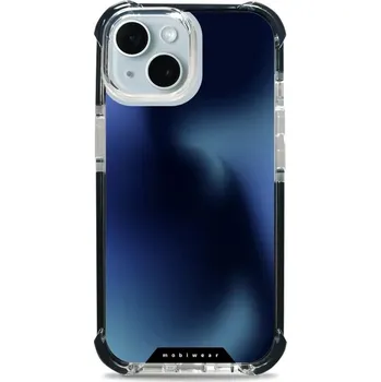 Pouzdro na mobilní telefon Odolný obal Mobiwear MagSafe Elite Bumper - Apple iPhone 15 - D037D Modrý odstín (Odolný kryt, pouzdro, obal Mobiwear Elite Bumper na mobil Apple iPhone 15 - D037D Modrý odstín, materiál Plast + TPU silikon + kov - zesílená ochrana telefonu, podpora)
