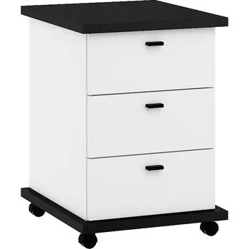 Komoda Kontejner ORSOLA 3S, černá/bílá + vyzvednutí ZDARMA