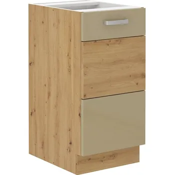 Kuchyňská linka MEADOW, skříňka dolní 40 D 1F BB, korpus: dub artisan, dvířka: cappuccino lesk, dub artisan + vyzvednutí ZDARMA