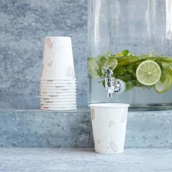 Papírový ubrousek Papírové pohárky s motivem květin