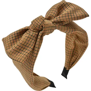 Čelenka Žlutá dámská čelena se vzorem a mašlí