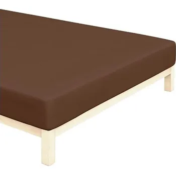Prostěradlo TipTrade s.r.o. Jersey prostěradlo tmavě hnědé > 90x200cm Barva: 500 - Tmavě Hnědé, Velikost: 90x200cm