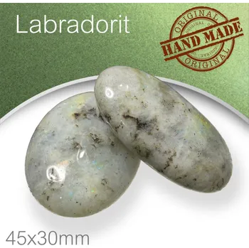 Drahý kámen Minerály HMATKY ručně broušené tvar Ovál velikost 45x30mm tl.15mm Labradorit