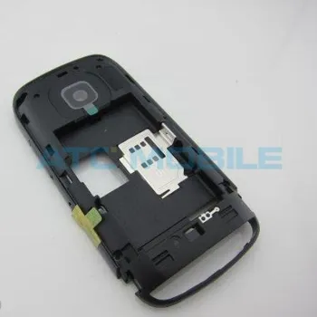 Náhradní kryt pro mobilní telefon Střední kryt Nokia C2-02 černý (Chrome Black), originální - 0258615