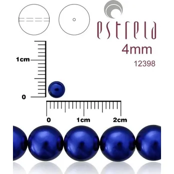 Korálek VOSKOVANÉ korále tvar kulatý. Velikost 4mm. Barva 12398 (modrá). Balení 31ks na návleku.