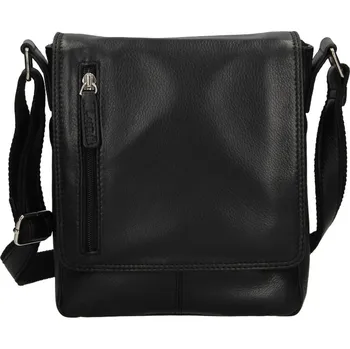 Pánská kožená taška přes rameno LAGEN 7076 Černá