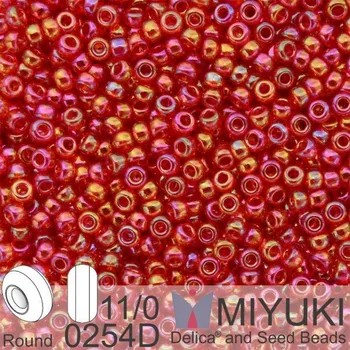 Korálek Korálky Miyuki Round 11/0. Barva 0254D Tr Dk Red AB . Balení 5g