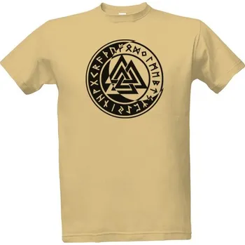 Tričko s potiskem Valknut uzel s runami pánské