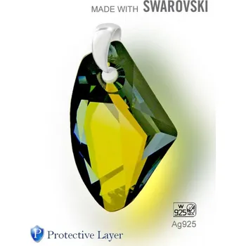 Přívěsek Přívěsek Made with Swarovski 6656 Crystal Tabac 39mm+šlupna Ag925.