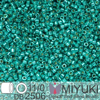 Korálek Korálky Miyuki Delica 11/0. Barva Duracoat Galvanized Dk Aqua Green DB2506. Balení 5g.