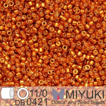 Korálek Korálky Miyuki Delica 11/0. Barva Galvanized Burnt Orange DB0421. Balení 5g.