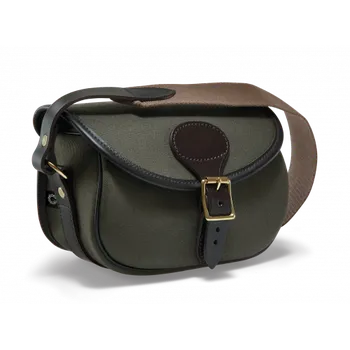 Příslušenství pro sportovní střelbu Croots Rosedale Canvas bavlněná kožená nábojová taška na 100 nábojů - Loden Green + Dark Leather