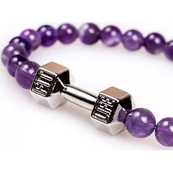 Náramek GymTime FIT-NÁRAMEK Ametyst Barva: Stříbrná