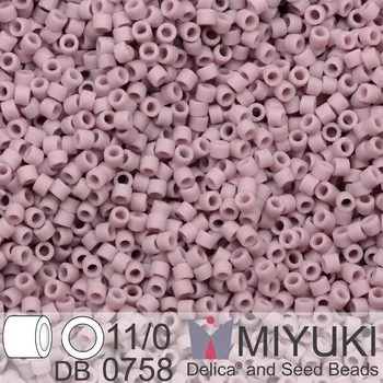 Korálek Korálky Miyuki Delica 11/0. Barva Matte Opaque Mauve DB0758. Balení 5g.