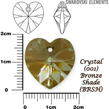 Přívěsek SWAROVSKI Heart Pendant barva CRYSTAL BRONZE SHADE velikost 18x17,5mm.