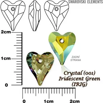 Přívěsek SWAROVSKI Wild Heart Pendant barva Crystal Iridescent Green velikost 12mm.