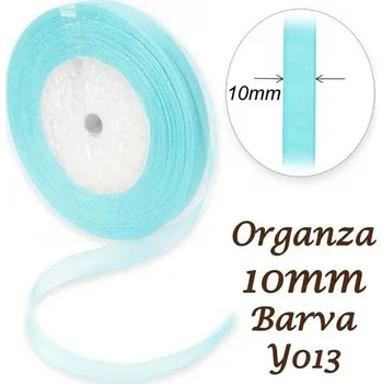 Stuha ORGANZA stuha šířka 10mm. Číslo Y013 barva MODRÁ SVĚTLÁ.
