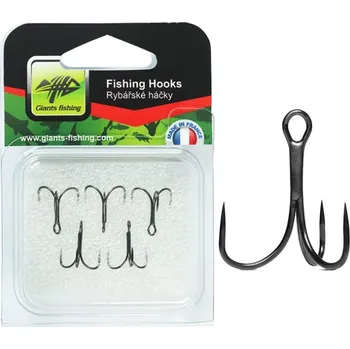 Rybářský háček 5ks - Trojháček bez Protihrotu Giants Fishing X1 Strong Velikost 12
