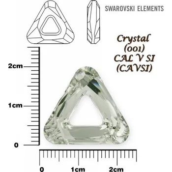 Náhrdelník SWAROVSKI ELEMENTS Cosmic Triangle 4737 barva CRYSTAL (001) CAL V SI (CAVSI) velikost 20mm.
