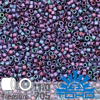 Šperk Korálky TOHO tvar TREASURE (válcové). Velikost 11/0. Barva 705 Matte Blue Iris. Balení 5g.