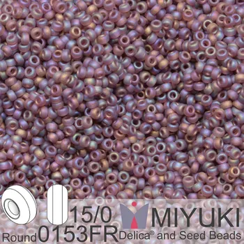 Korálek Korálky Miyuki Round 15/0. Barva 153FR Matte Dk Smoky Amethyst AB Balení 5g
