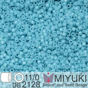 Korálek Korálky Miyuki Delica 11/0. Barva Duracoat Dyed Opaque Nile Blue DB2128. Balení 5g.
