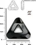 SWAROVSKI ELEMENTS Cosmic Triangle 4737 barva JET (280) velikost 30mm.