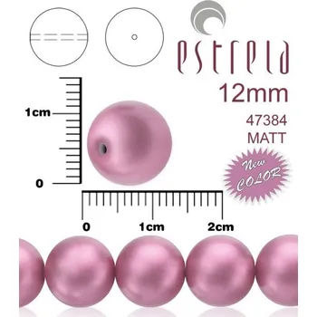 Korálek VOSKOVANÉ korále tvar kulatý. Velikost 12mm. Barva 47384 MATT (matná fialová světlá). Balení 8ks na návleku.