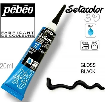 Speciální výtvarná barva Kontura 3D SETACOLOR. Výrobce Pebeo. Barva 32 GLOSS BLACK.