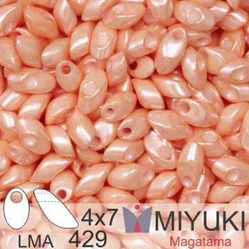 Korálek Korálky MIYUKI tvar Long MAGATAMA velikost 4x7mm. Barva LMA-429 Opaque Salmon. Balení 5g.