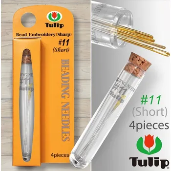 Jehly na navlékání korálků TULIP No.11 (Short) pr.0,41mm délka 37mm sada 4Ks