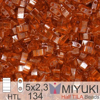 Korálek Korálky Miyuki Half Tila. Barva Tr Dk Topaz HTL 134. Balení 3g.