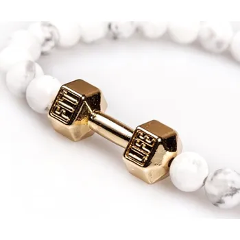 Náramek GymTime FIT-NÁRAMEK Howlite Barva: Zlatá