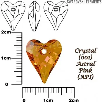 Přívěsek SWAROVSKI Wild Heart Pendant barva CRYSTAL ASTRAL PINK velikost 17mm.