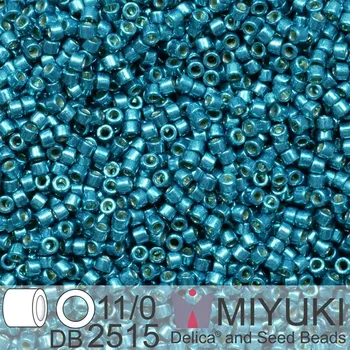 Korálek Korálky Miyuki Delica 11/0. Barva Duracoat Galvanized Poseidon Bluev DB2515. Balení 5g.