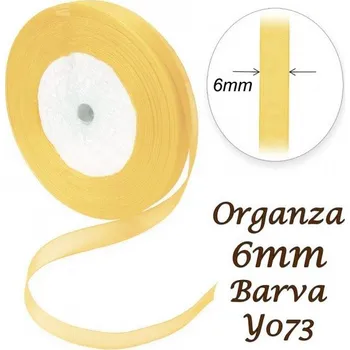 Stuha ORGANZA stuha šířka 6mm. Číslo Y073 barva ČAJOVÁ.