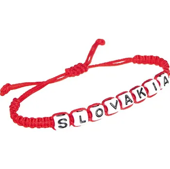 Náramek Pletený náramek s nápisem Slovakia (ručně pletený náramek s nápisem Slovakia)