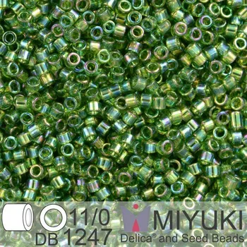 Korálek Korálky Miyuki Delica 11/0. Barva Tr Olive AB DB1247. Balení 5g