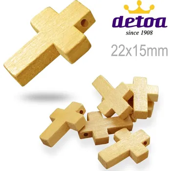 Korálek Křížek DŘEVĚNÝ velikost 22x15mm.Barva 602