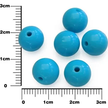 Dětské navlékací korálky Korálek kulička plastová ozn. MX043. Barva MODRÁ. Velikost 10mm. Balení 15Ks.