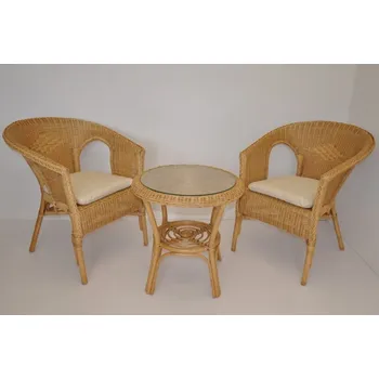 Zahradní sestava Ratanová sedací souprava Fabion medová polstry béžový melír