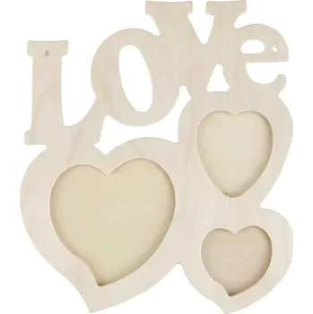 Fotorámeček Dřevěný fotorámeček Love | rámeček na fotky - 17 x 20 cm - Jako obrázek-366