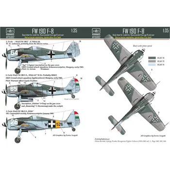 Plastikový model 1/35 Decal FW 190 F-8, 1945 (3x camo)