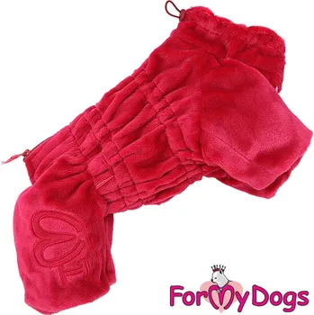 Obleček pro psa FOR MY DOGS Overal FUR COAT, červený, Velikost: 14/M