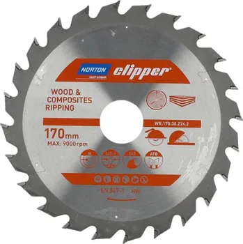 NORTON-CLIPPER Kotouče na dřevo 170x2.8mm /1.8x30mm Norton Clipper TCT WOOD RIPPING