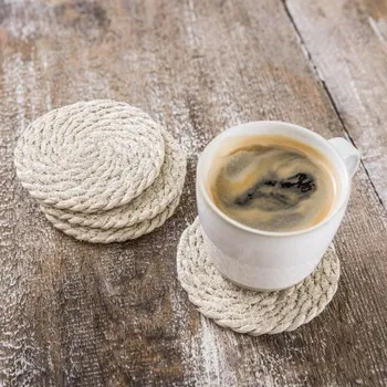 Podtácek Tkané jutové podtácky – set 4 ks