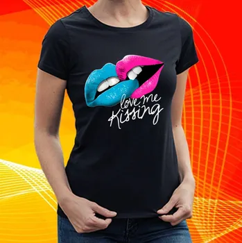 Dámské tričko dámské tričko Love me Kissing miluj mé polibky