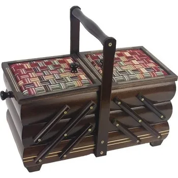 Šperkovnice Kazeta rozkládací tmavě hnědá s čalouněním 0960010/03